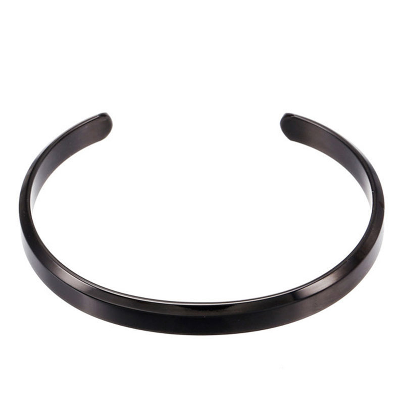 Simple and Stylish 6mm Stainless Steel Open Bracelet