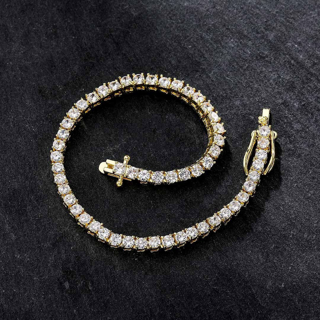 3mm Tennis 18K Gold Bracelet