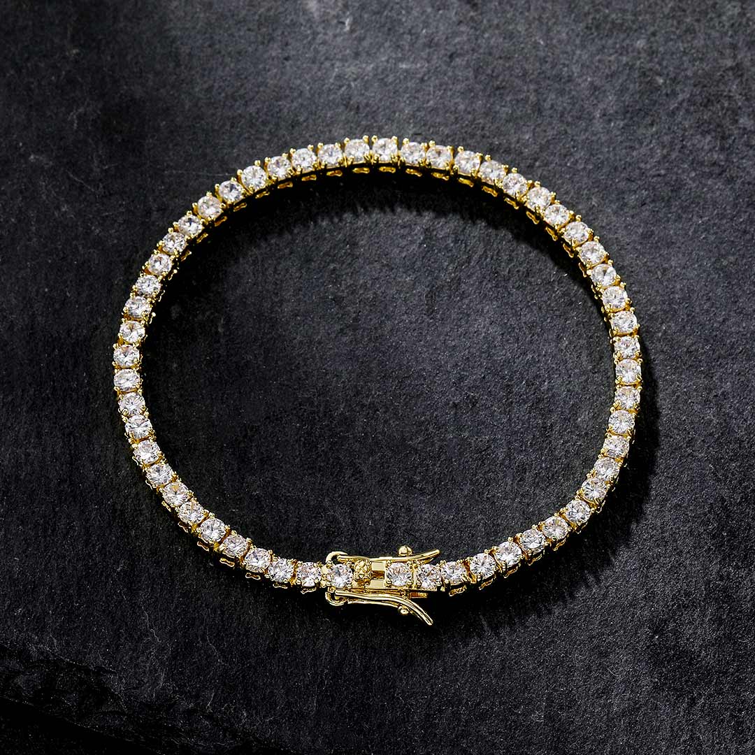 3mm Tennis 18K Gold Bracelet