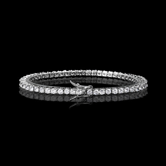 3mm Tennis 18K White Gold Bracelet