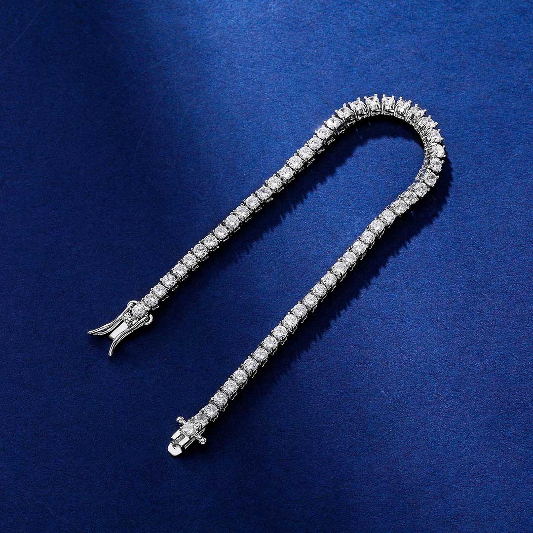 3mm Tennis 18K White Gold Bracelet