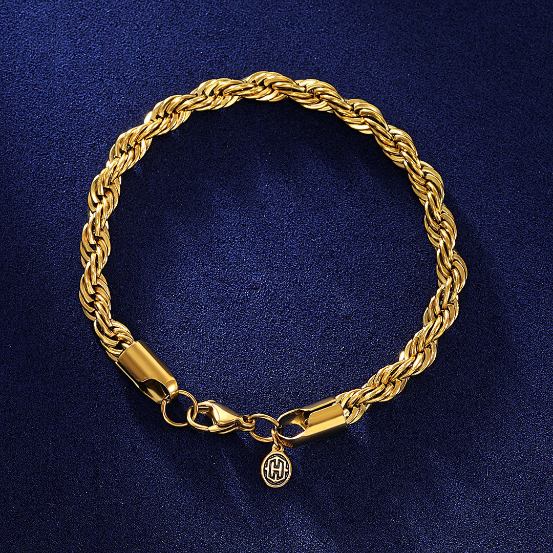 6mm Rope Bracelet in Gold