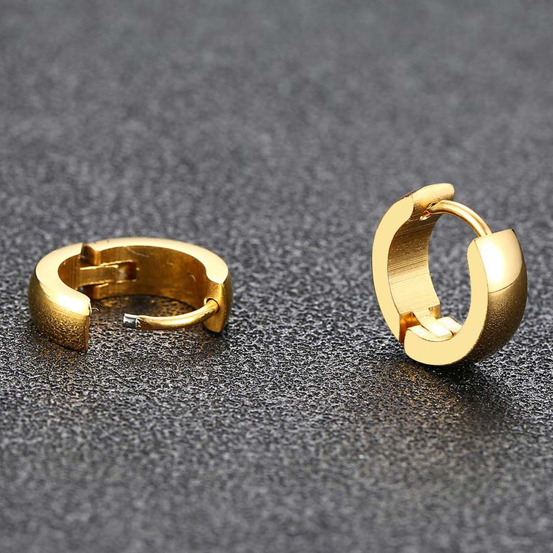 Stainless Steel Hoop Earrings in Gold