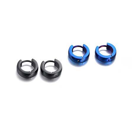 Stainless Steel Hoop Earrings in Black Gold