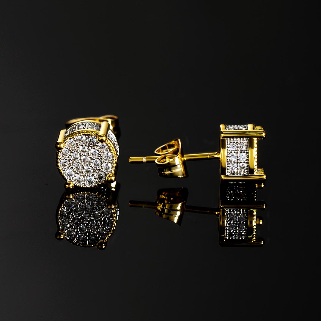 Iced Round Stone Stud Earring