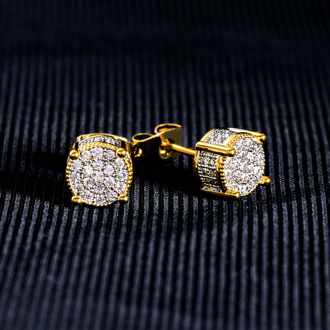 Iced Round Stone Stud Earring