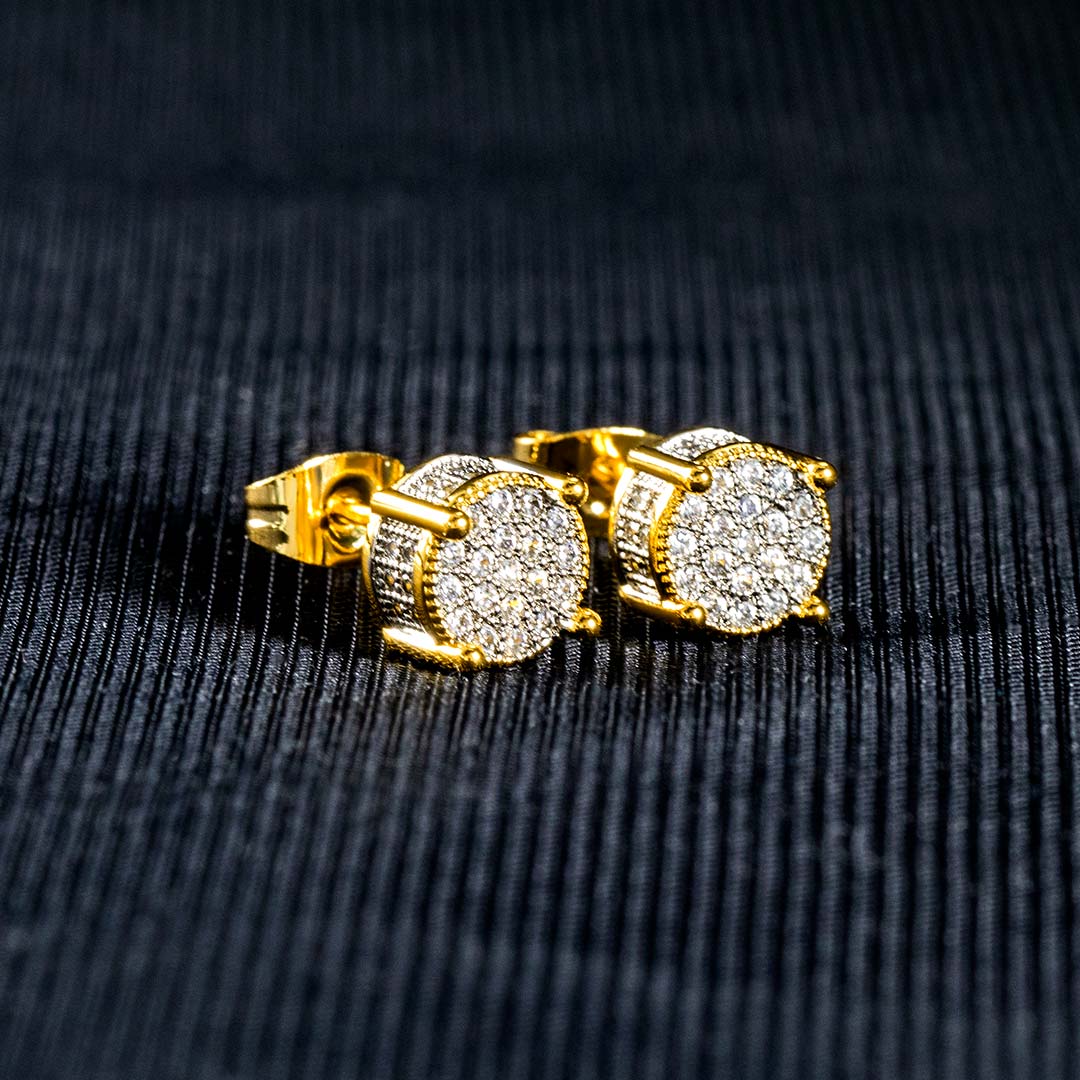 Iced Round Stone Stud Earring