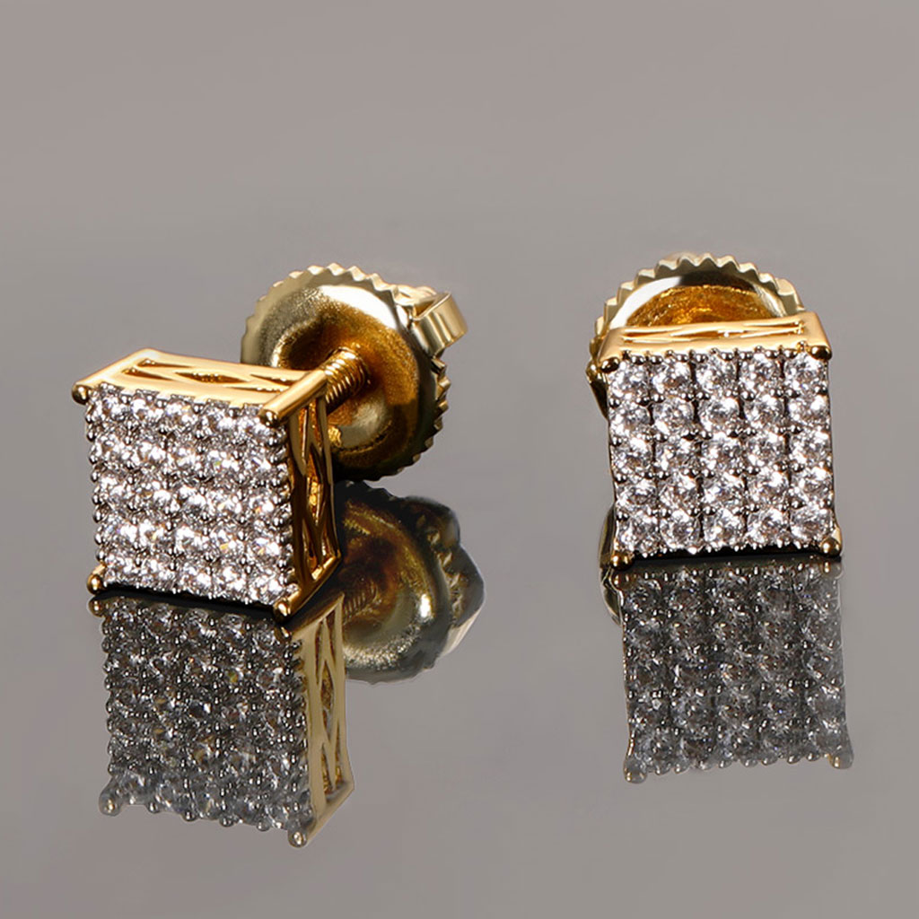 Square Stud Earrings-5*5mm