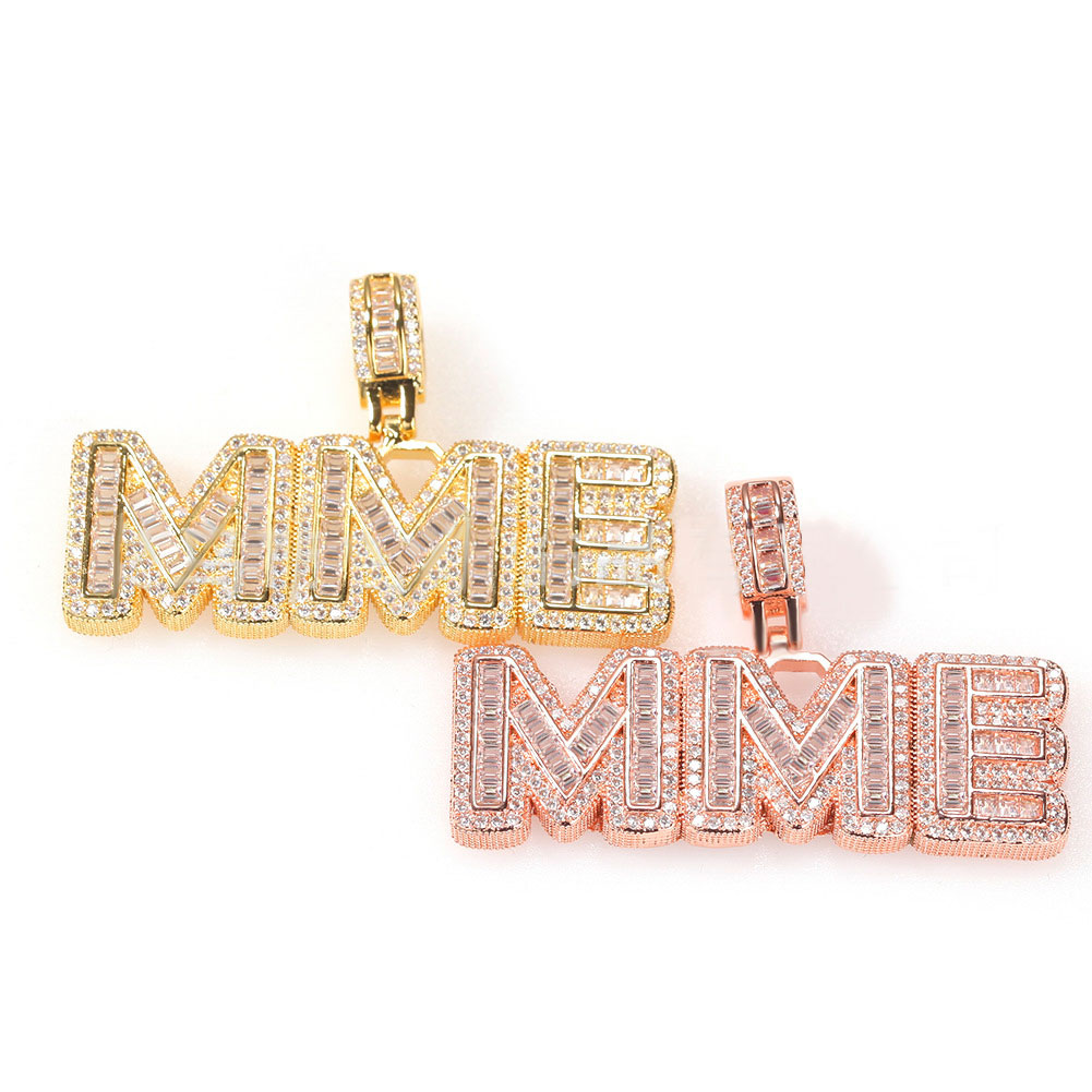 Custom A-Z Baguette Letters Pendant