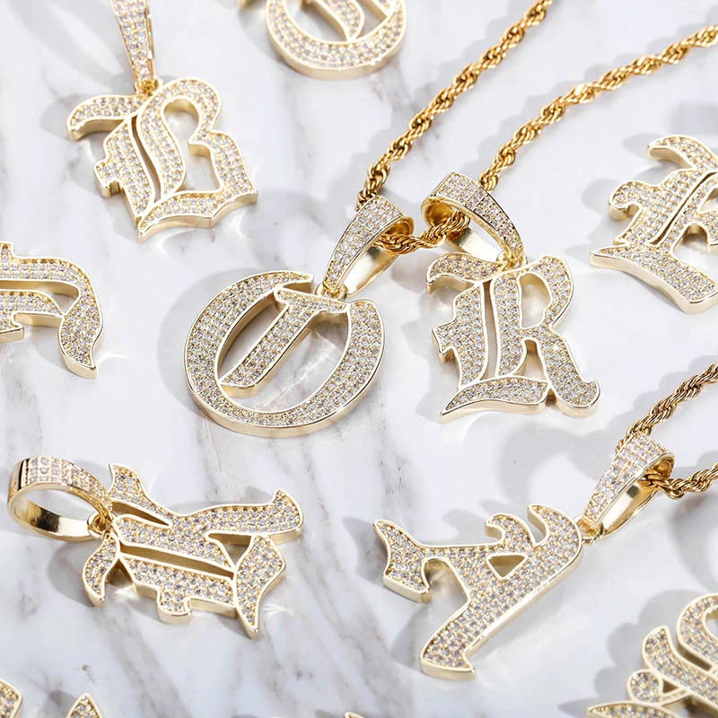 Iced Old English 26 Letters Pendant