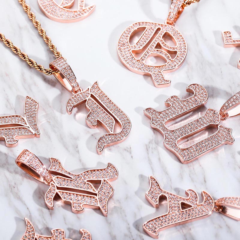 Iced Old English 26 Letters Pendant