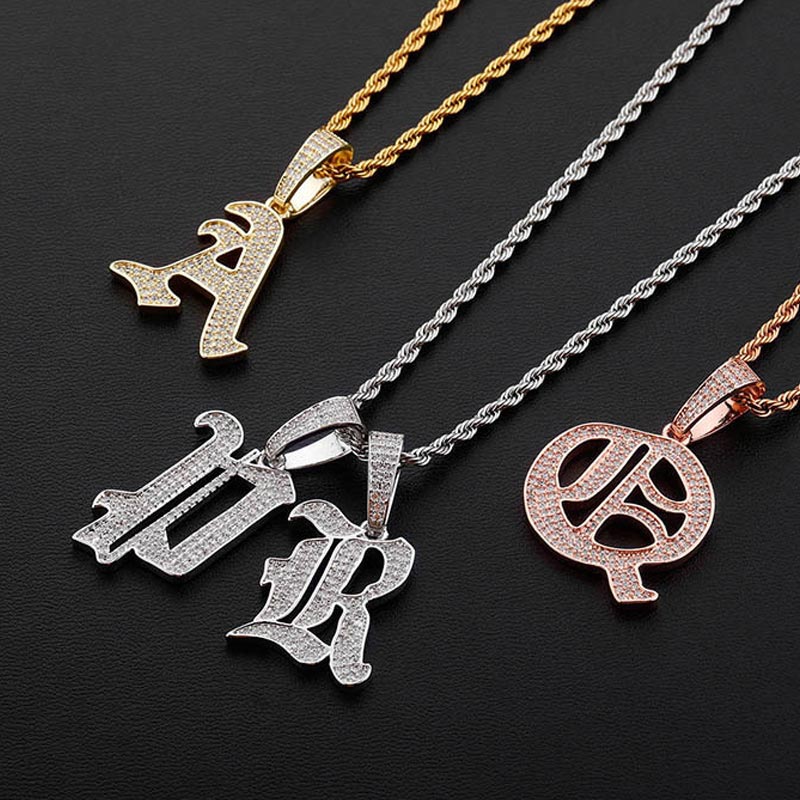 Iced Old English 26 Letters Pendant