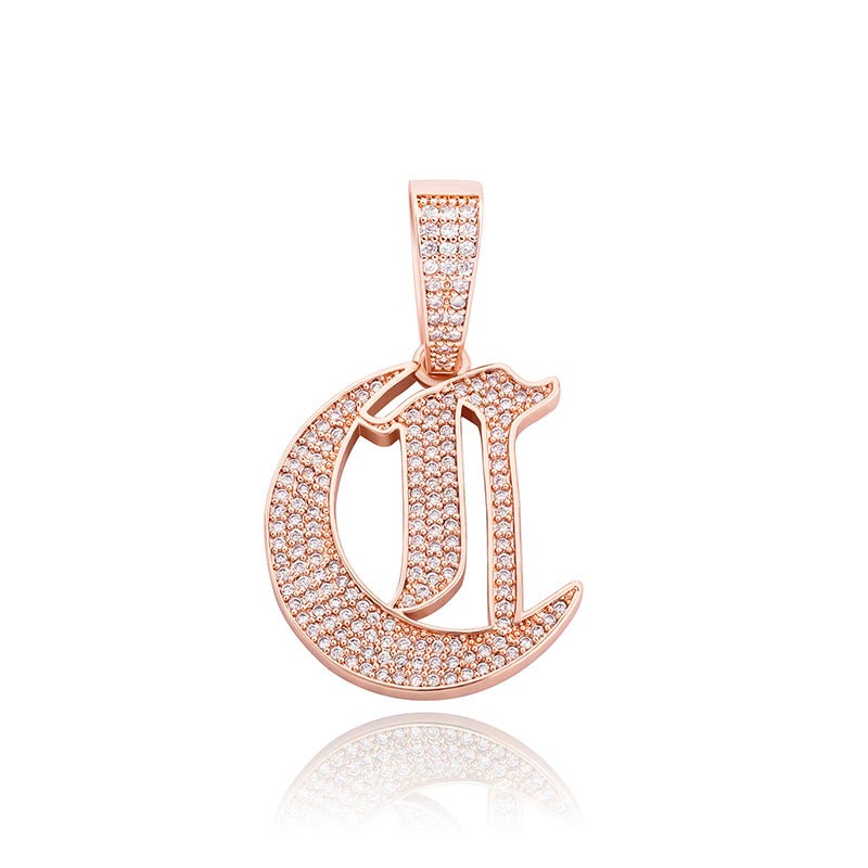 Iced Old English 26 Letters Pendant