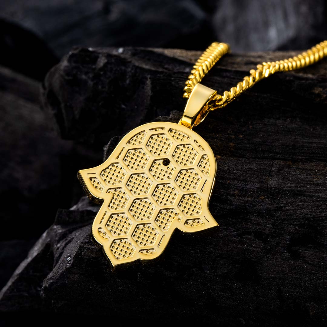 Hamsa Hand Pendant in Gold