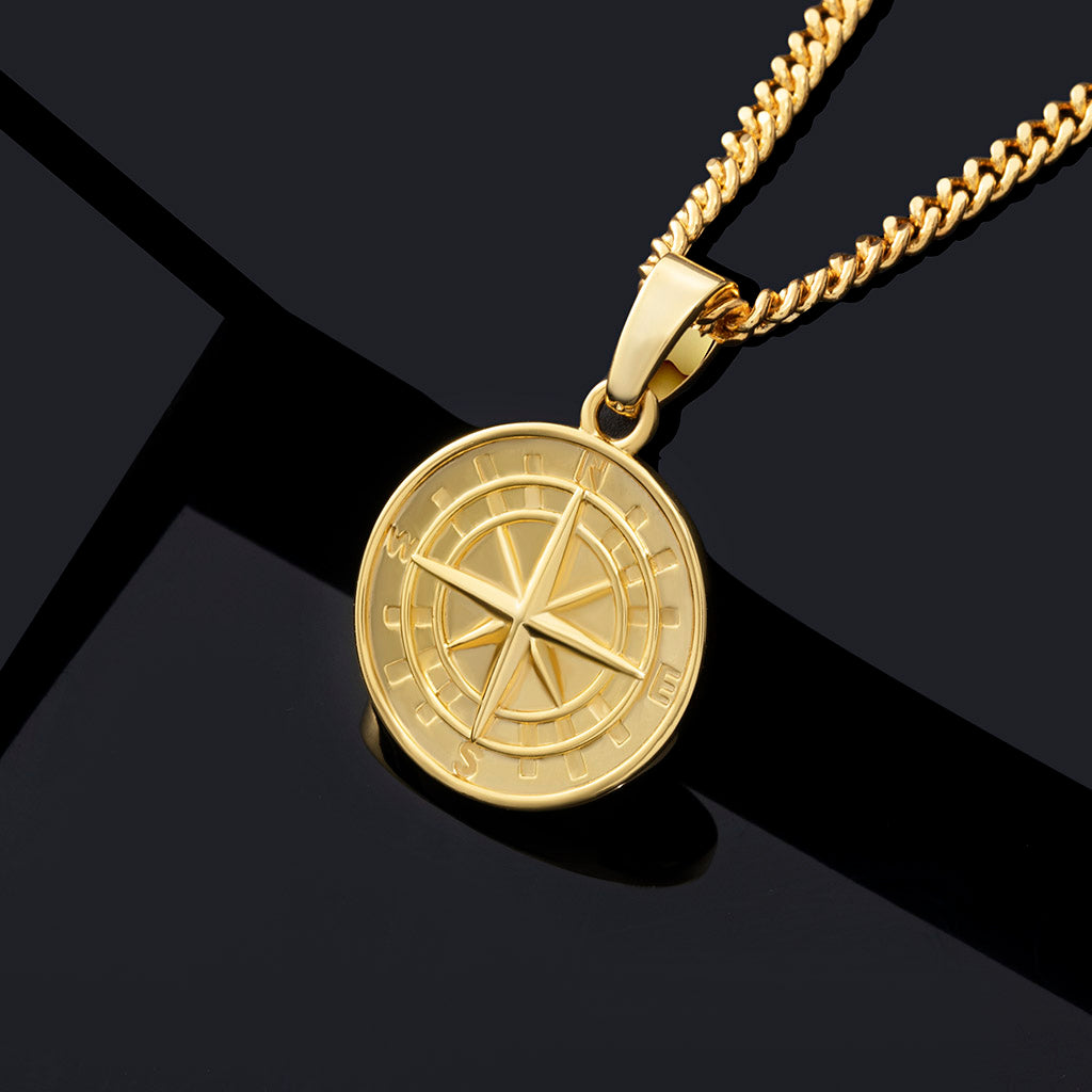 Compass Pendant in Gold