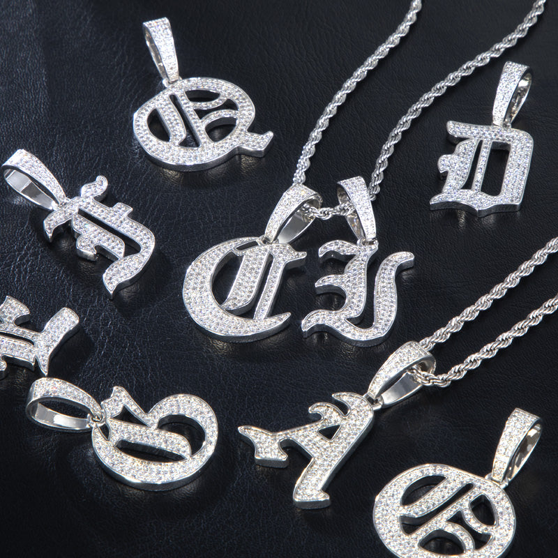 Iced Old English 26 Letters Pendant