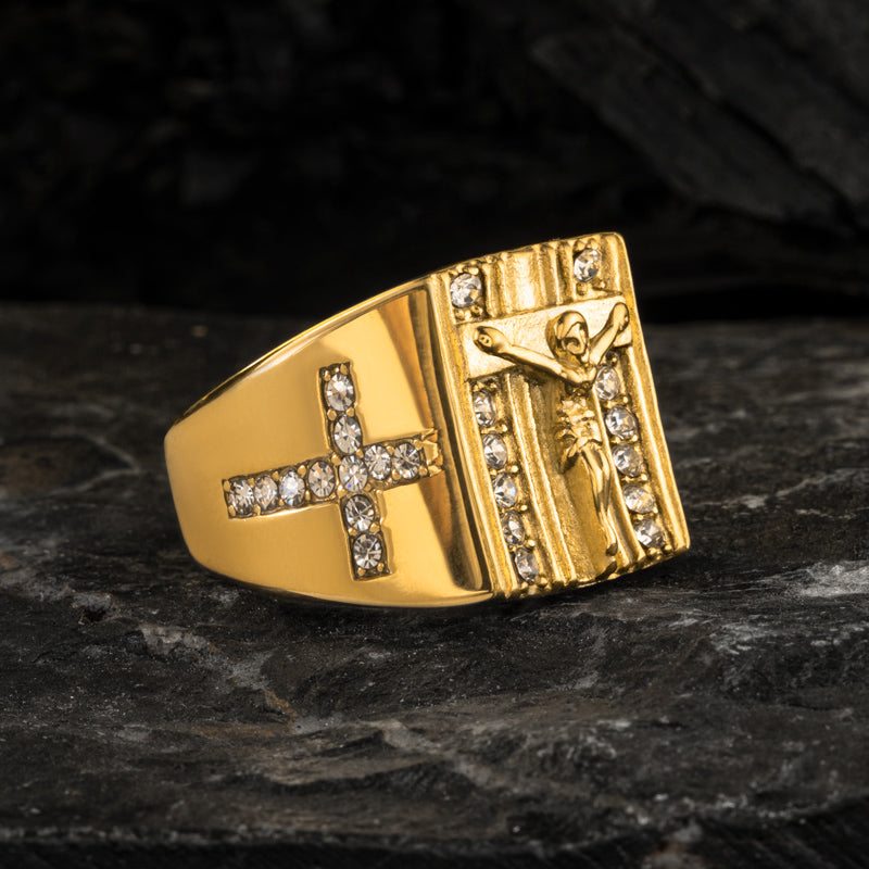 Men's Cross Jesus Titanium Steel Ring