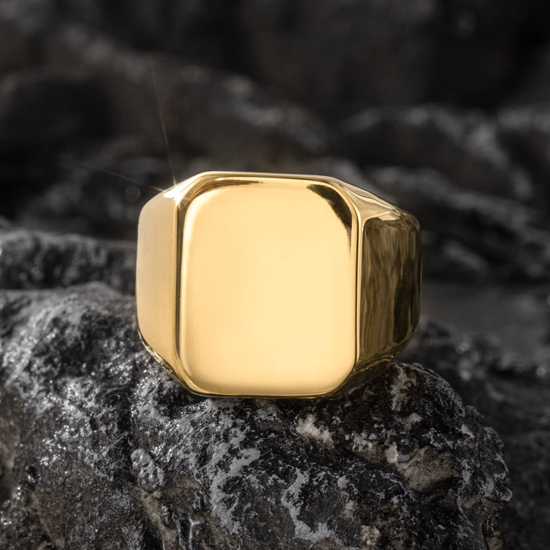 18K Gold Finish Stainless Steel Ring