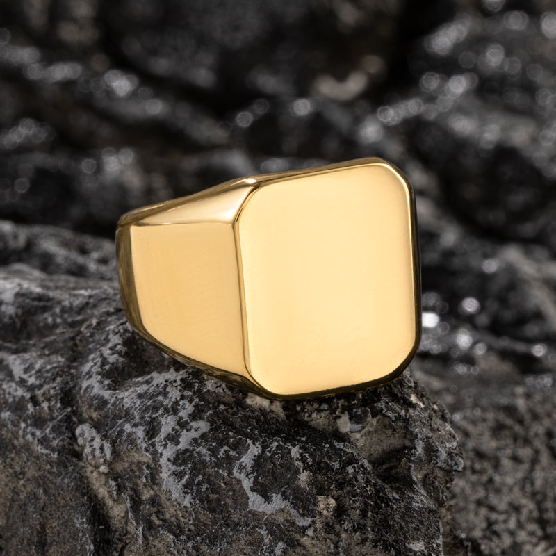 18K Gold Finish Stainless Steel Ring