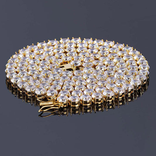 6mm 18K Gold Tennis Necklace
