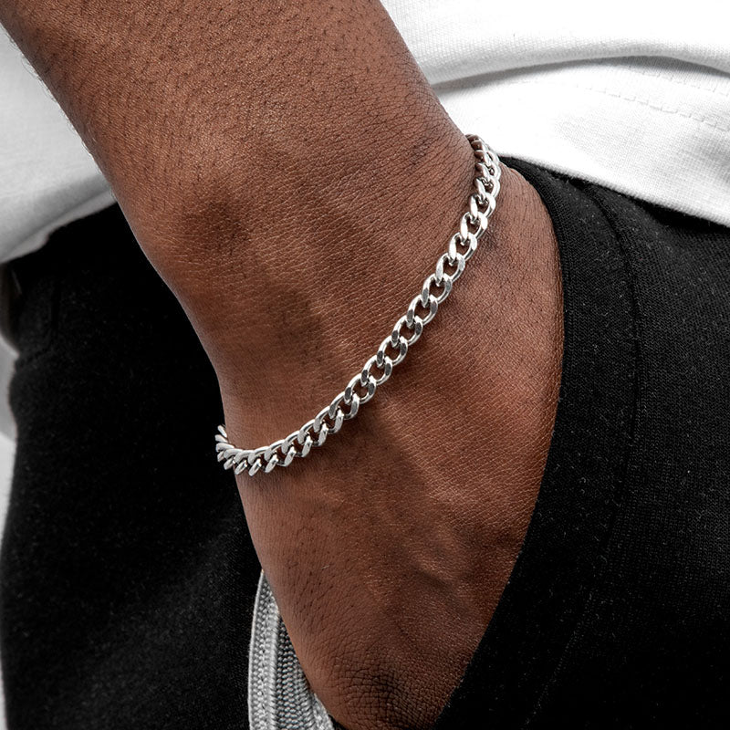 Solid 925 Sterling Silver 5mm Cuban Link Bracelet