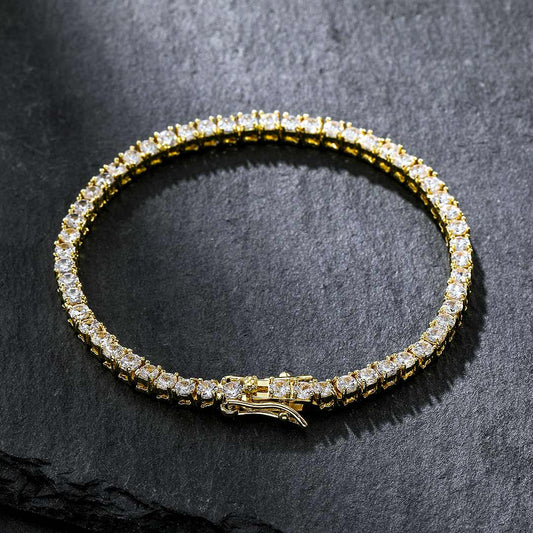 3mm Tennis 18K Gold Bracelet