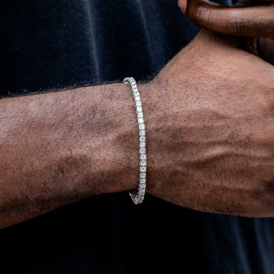 3mm Tennis 18K White Gold Bracelet