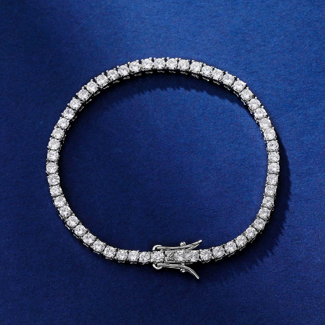 3mm Tennis 18K White Gold Bracelet