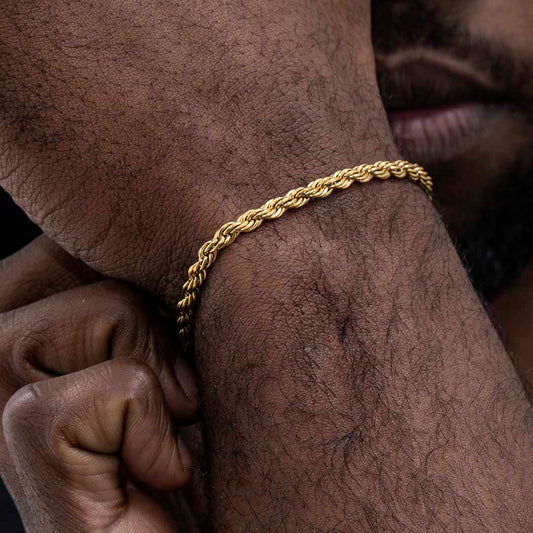 4mm Rope Bracelet in Gold
