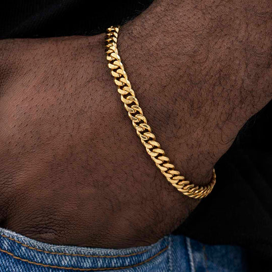 6mm Cuban Bracelet in Gold