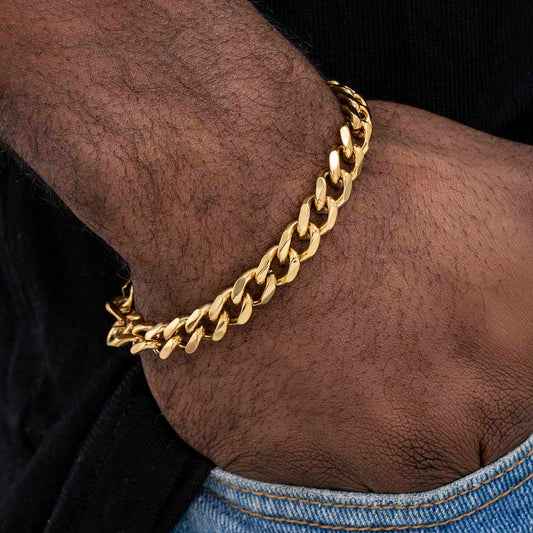 9mm Cuban Bracelet in Gold