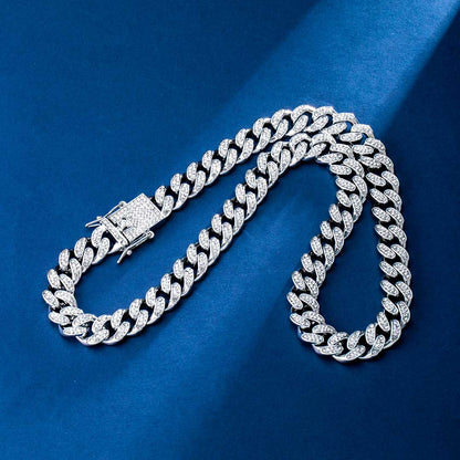 12mm Iced Miami Cuban Chain in White Gold