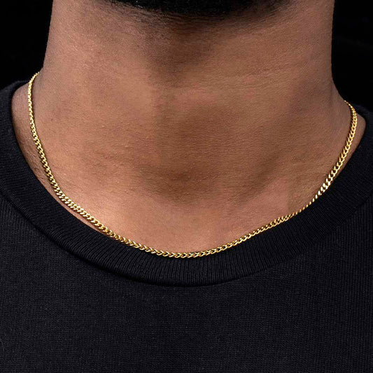 2.5mm Stainless Steel Cuban Chain in Gold