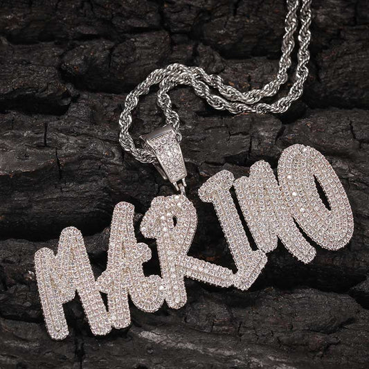 Custom Cursive Name Necklace in White Gold