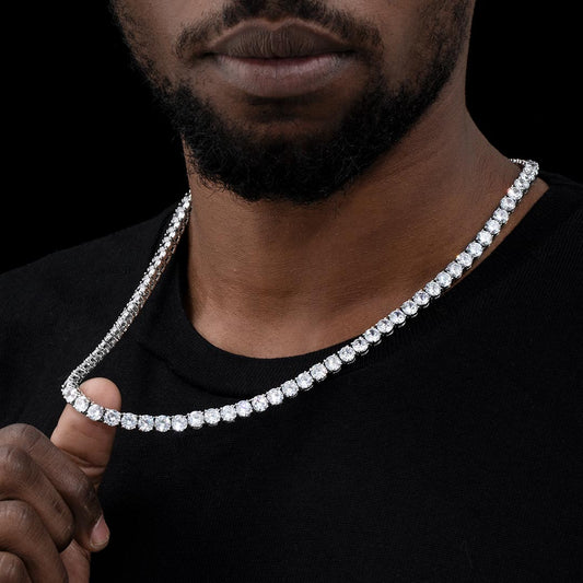6mm Tennis Necklace in White Gold