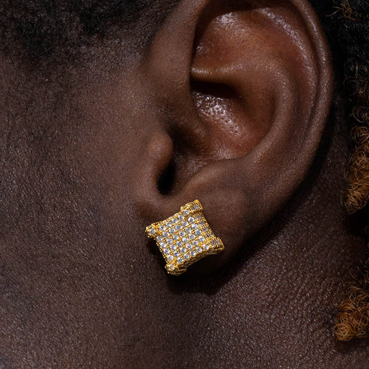 Iced Paved  Diamond Stud Earring
