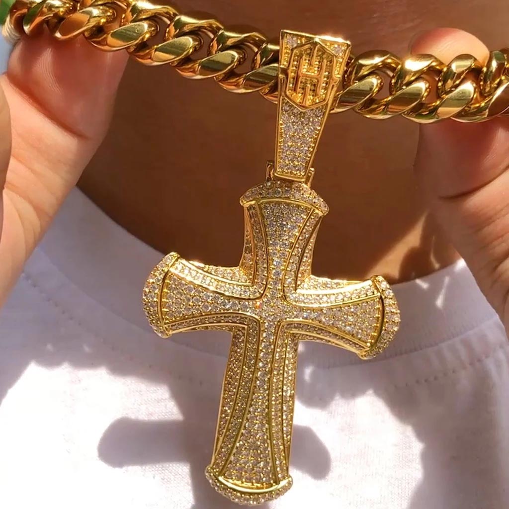 Iced Cross Pendant