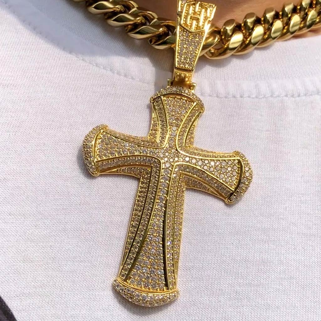 Iced Cross Pendant