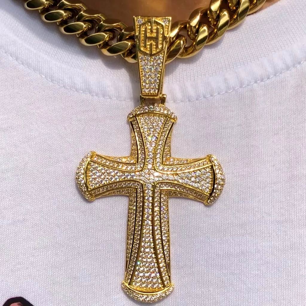 Iced Cross Pendant