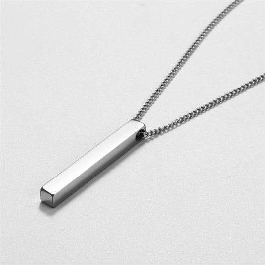 Stainless Steel Stick Bar Pendant