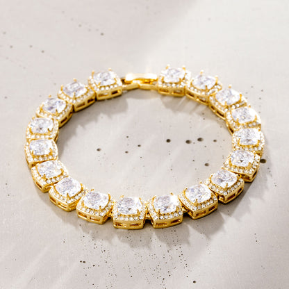 10mm Iced Baguette Bracelet in Gold