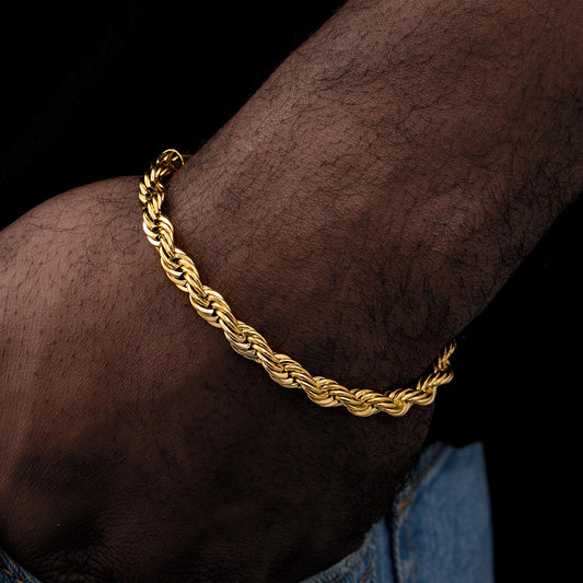 5mm Rope Bracele in Gold