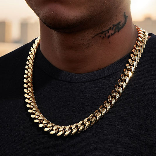 10mm 18K Gold PVD Plated Finish Cuban Link