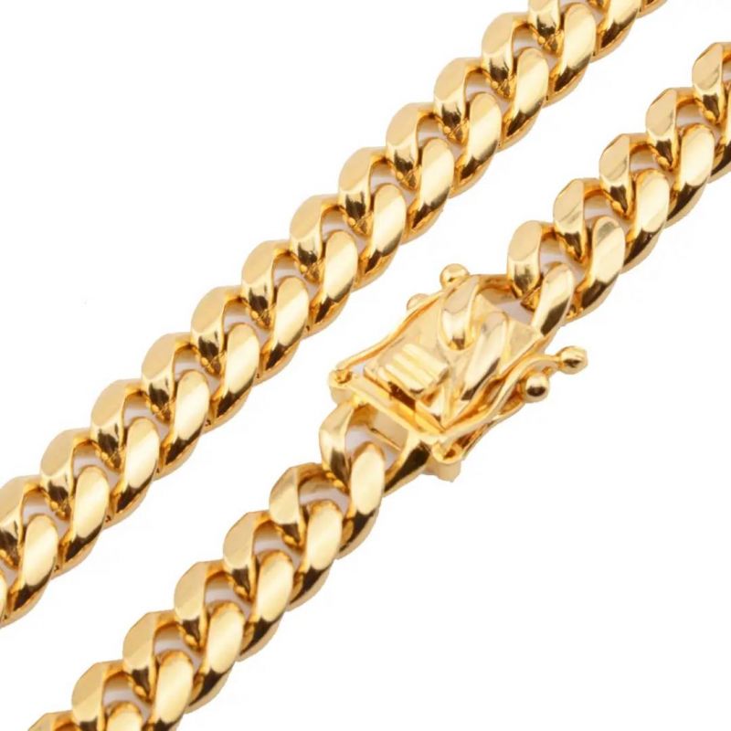 10mm 18K Gold PVD Plated Finish Cuban Link