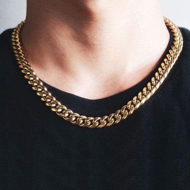 10mm 18K Gold PVD Plated Finish Cuban Link