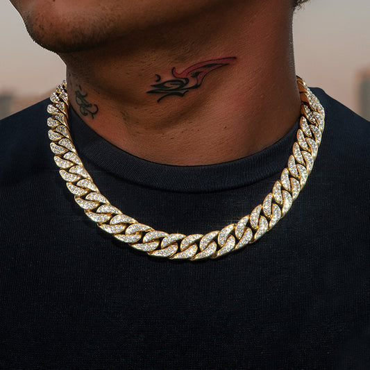 Iced 18K Gold 13mm Cuban Chain