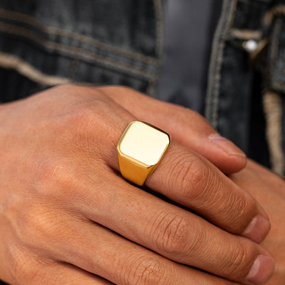 18K Gold Finish Stainless Steel Ring
