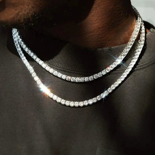 4mm Tennis Chain in White Gold