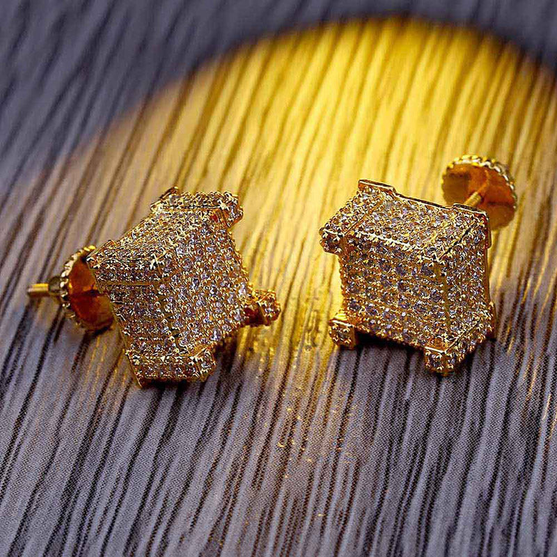 Iced Paved  Diamond Stud Earring