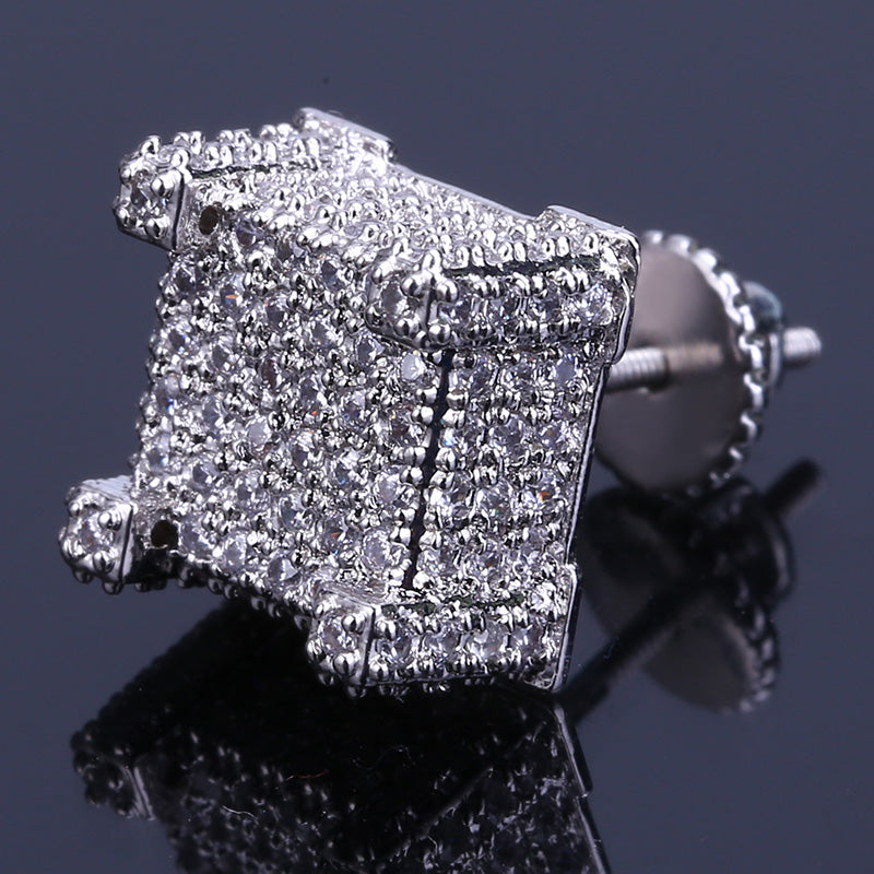 Iced Paved  Diamond Stud Earring